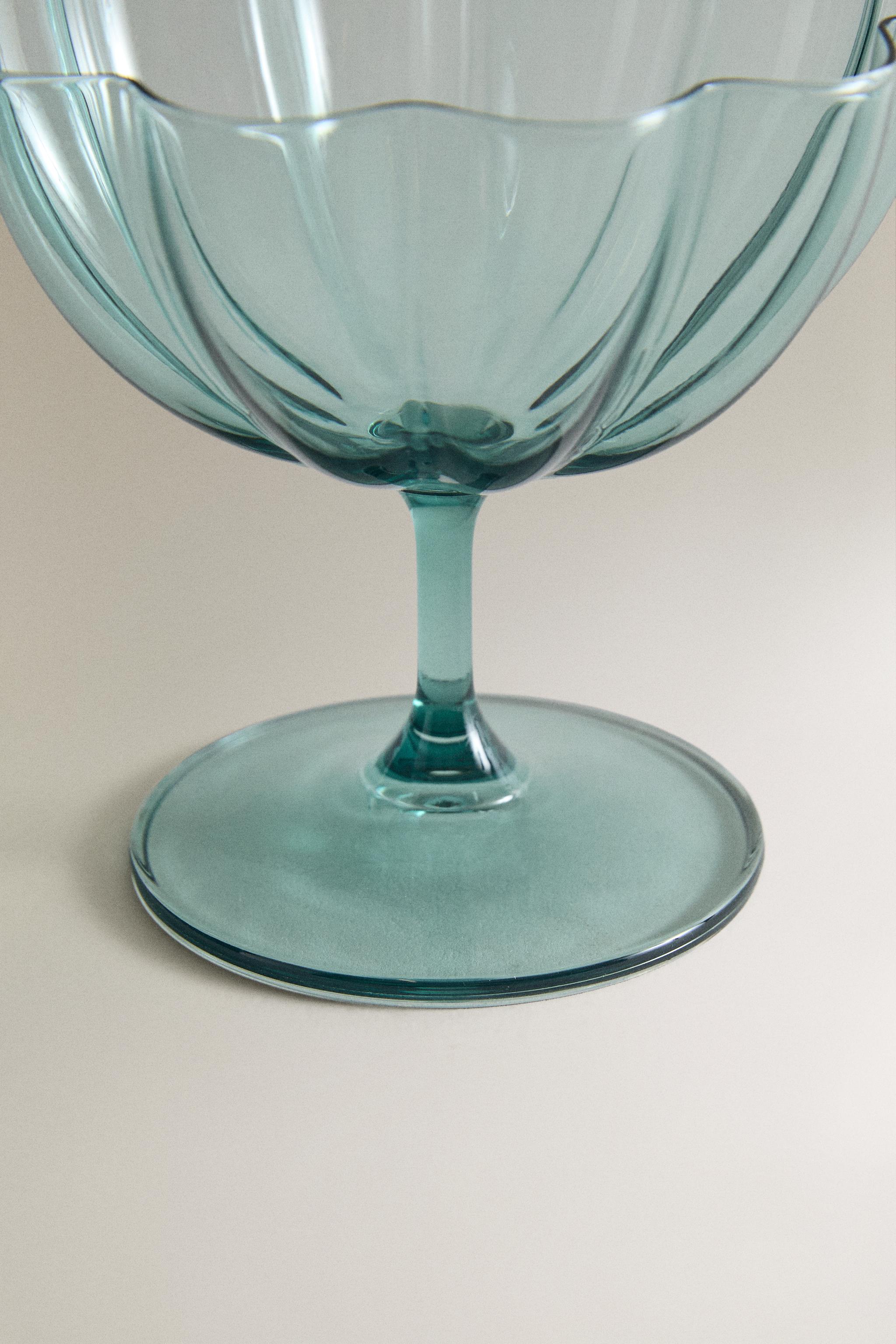 COUPE À GLACE EN VERRE ONDULÉ